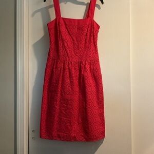🌸 Apostrophe Sleeveless Fuschia Eyelet Lace Dress